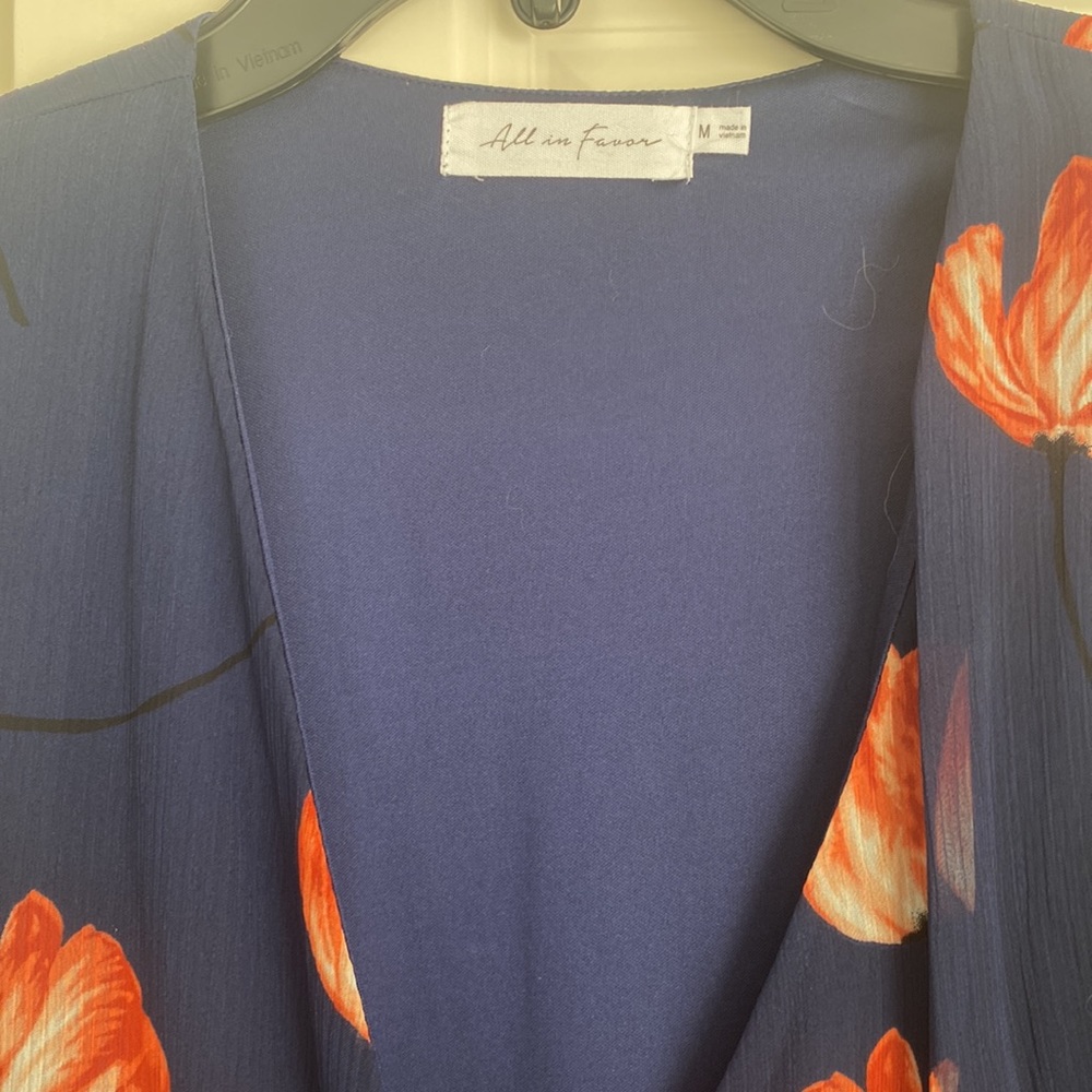 NWOT long sleeve floral wrap dress - Picture 4 of 8